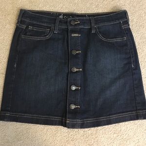 Old Navy button up Jean skirt -6